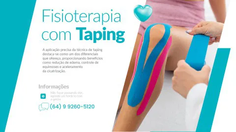 Foto demonstrativa de Fisioterapia em Caldas Novas usando técnica de Taping